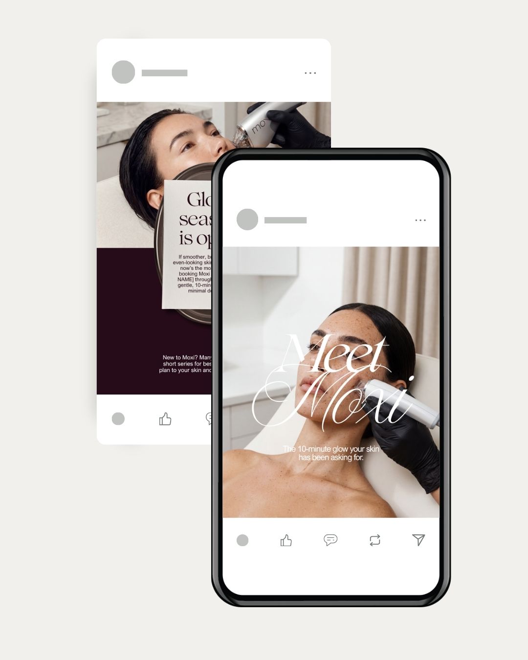 Skin clinic Canva social media template preview – The Aesthetic Library Skin edition
