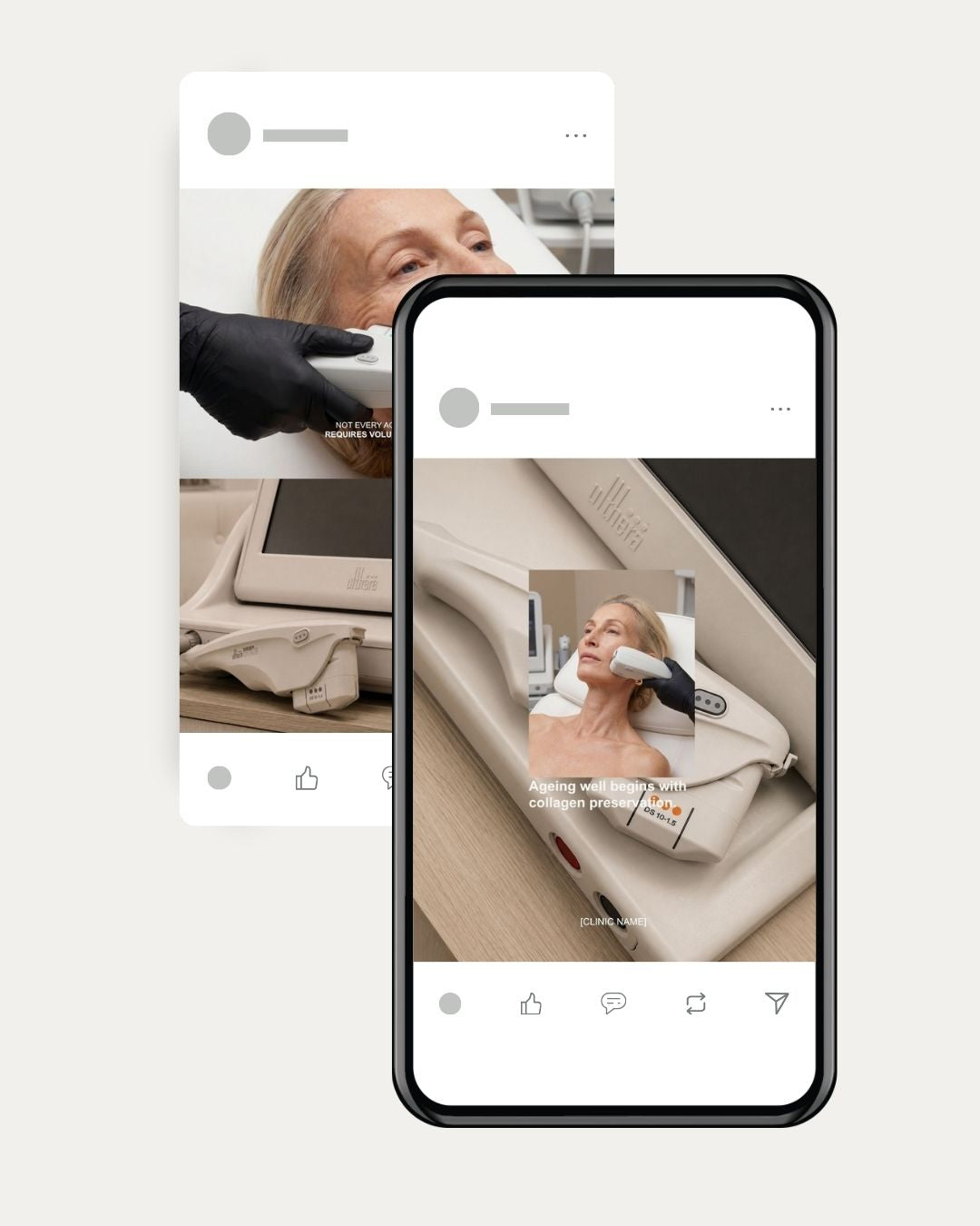 Editorial Instagram post template for skin and dermal clinics