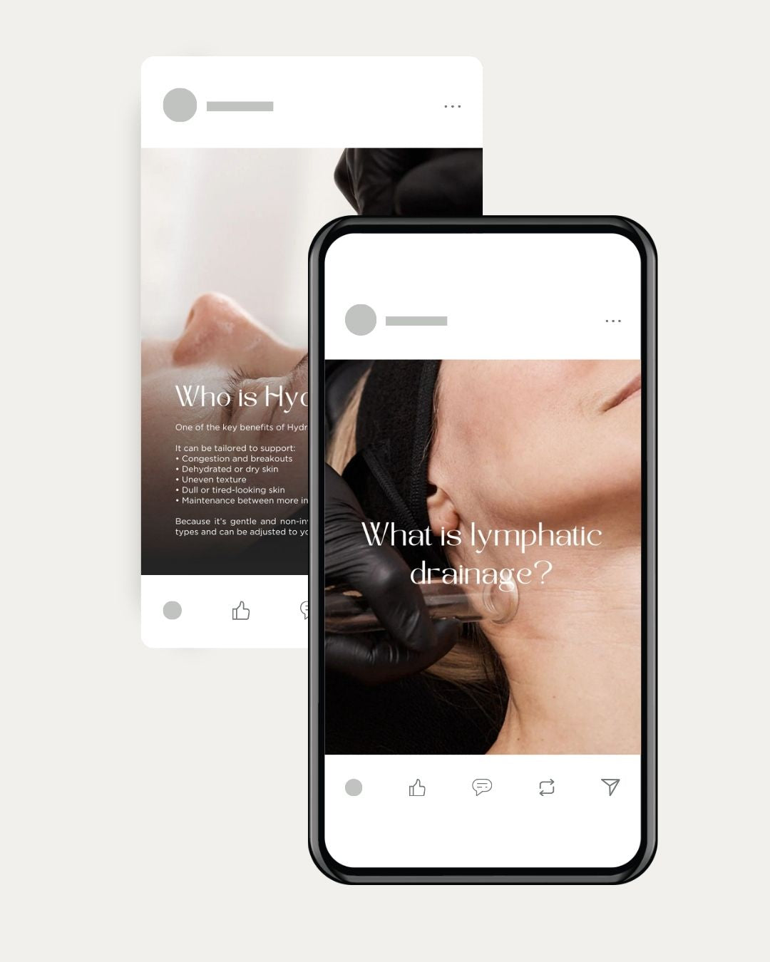 Editorial skin clinic social media template in Canva