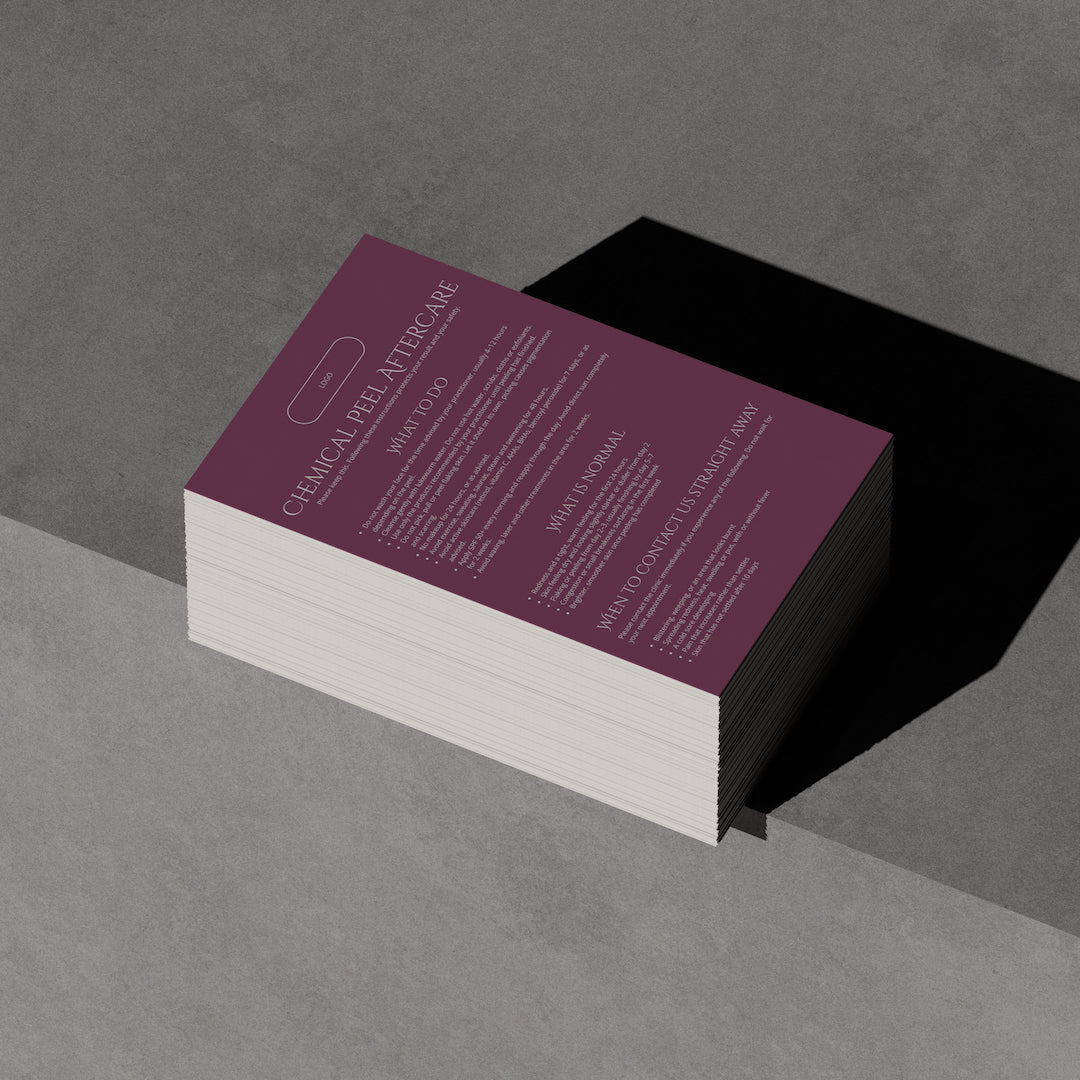 Chemical Peel Aftercare Sheet - Editable Canva Template for Clinics